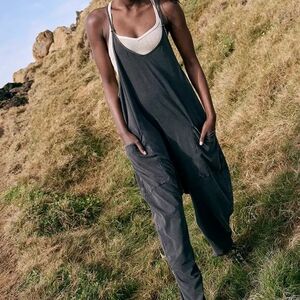 By Together Black Cotton Jumpsuit Hot Shot Onesie Size M